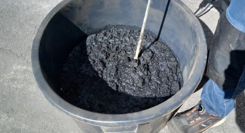 Mixing soil improver ingredients